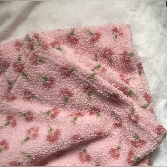 Ruby and Jewell Pink Floral Plush Cozy Pajama Pants - Picture 8 of 9